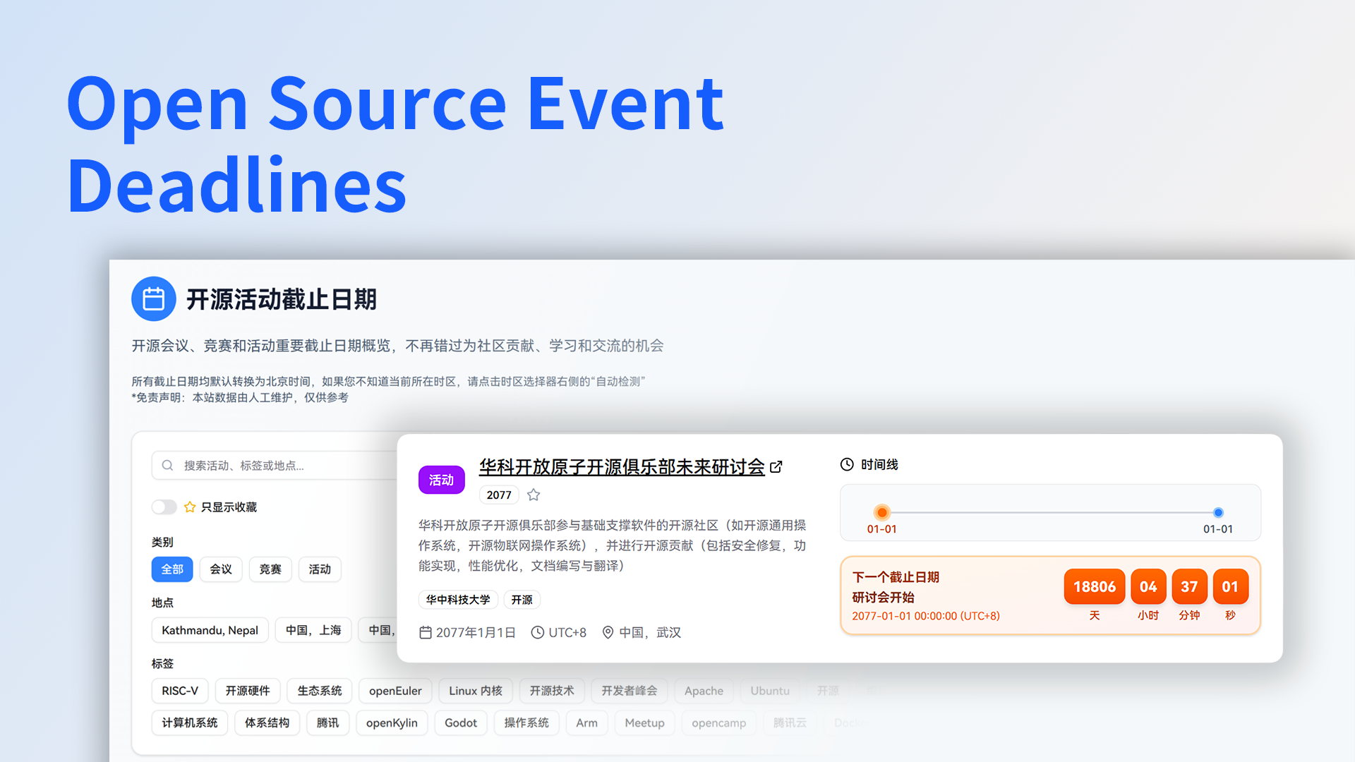 Open Source Event Deadlines